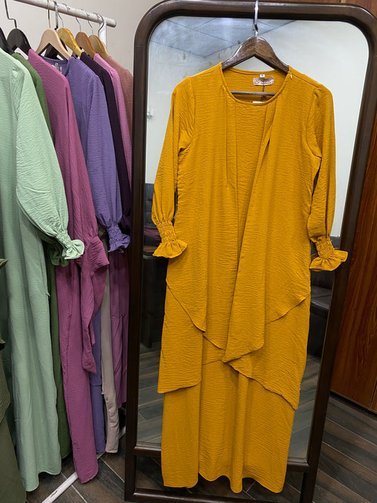 Serene Classic Abaya-Bright Mustard