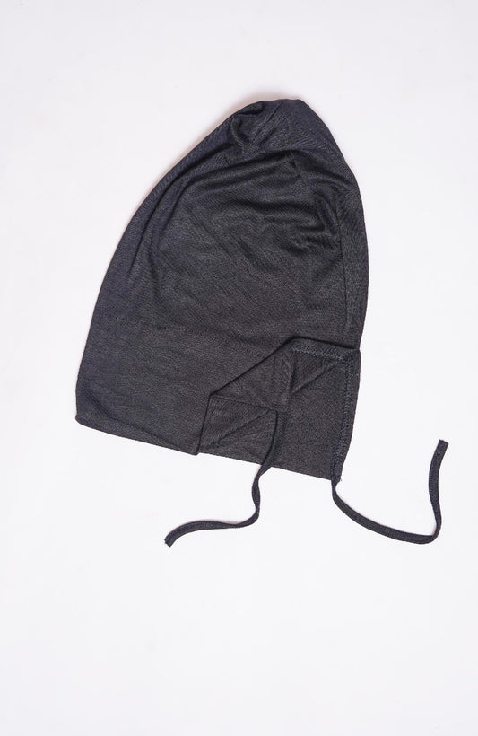 Back Tie Bonnet Cap - Black