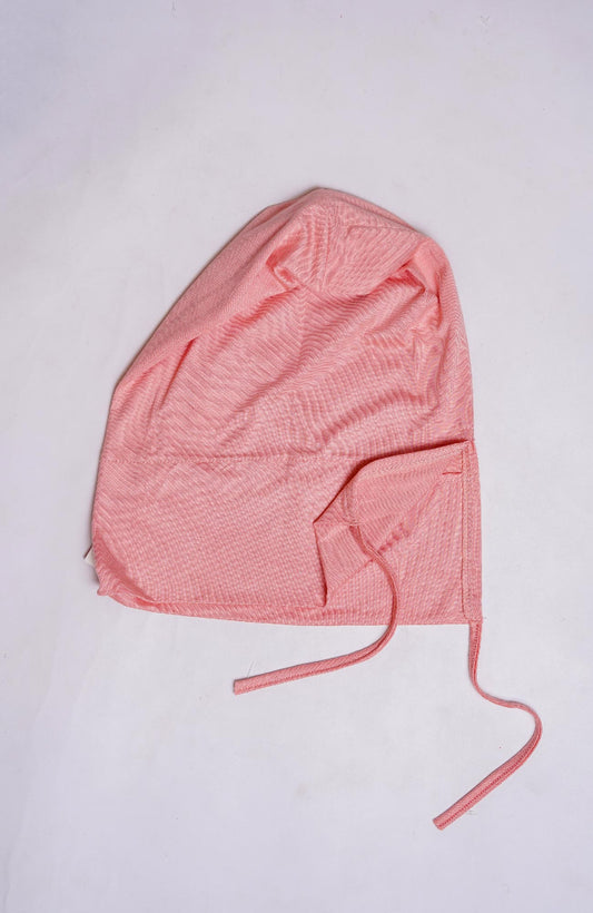 Back Tie Bonnet Cap - Peach Pink