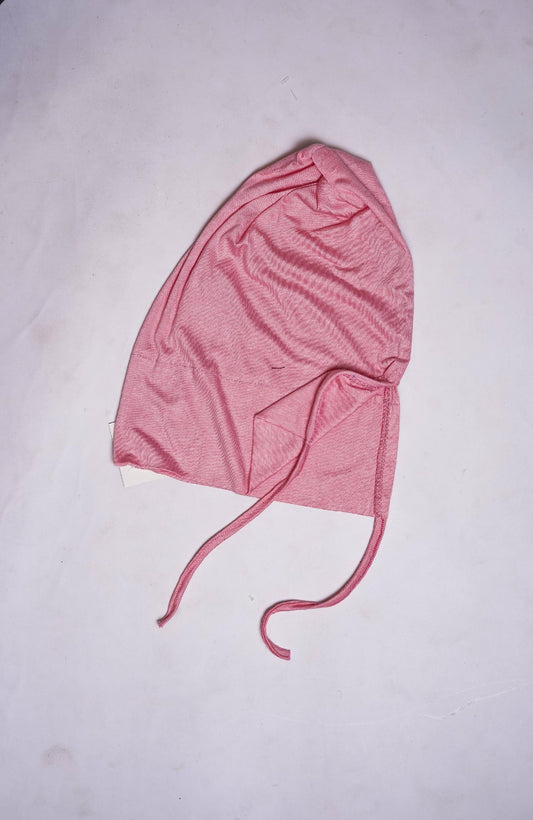 Back Tie Bonnet Cap - Rose Pink