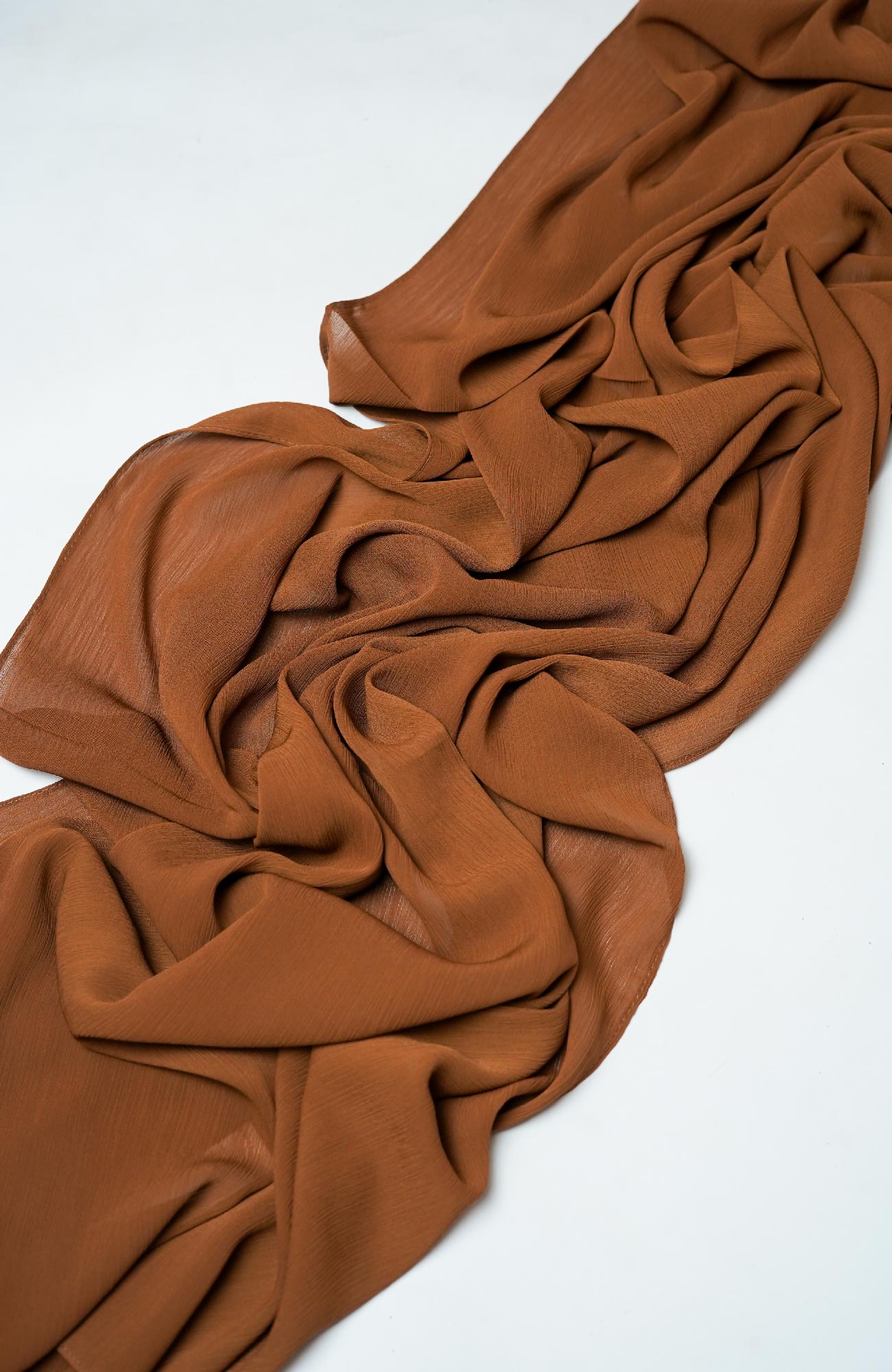 Crinkle matte Chiffon-Wood Brown