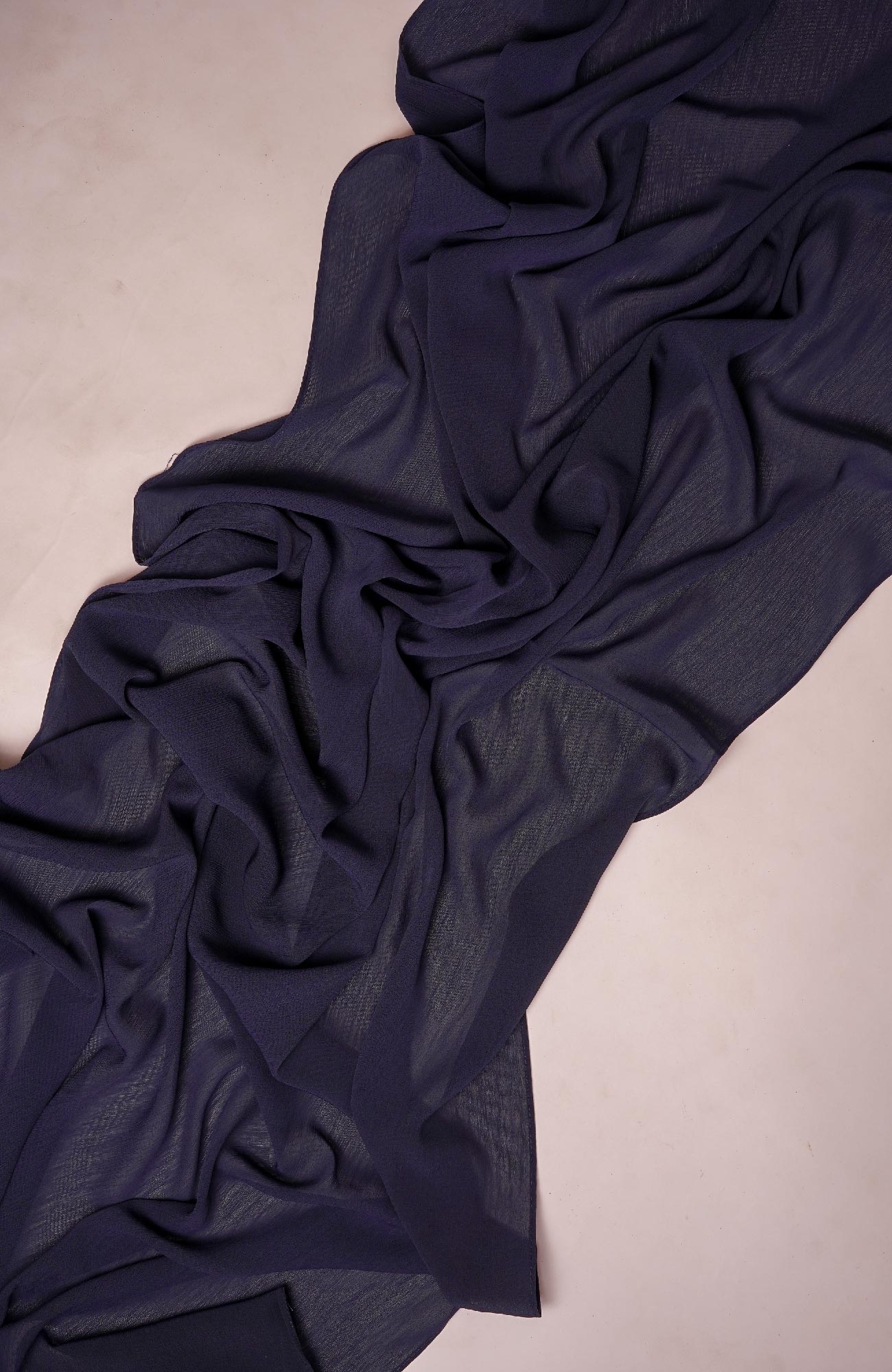 Crinkle matte Chiffon-Midnight Blue