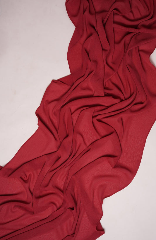 Crinkle matte Chiffon Hijab-Berry Red