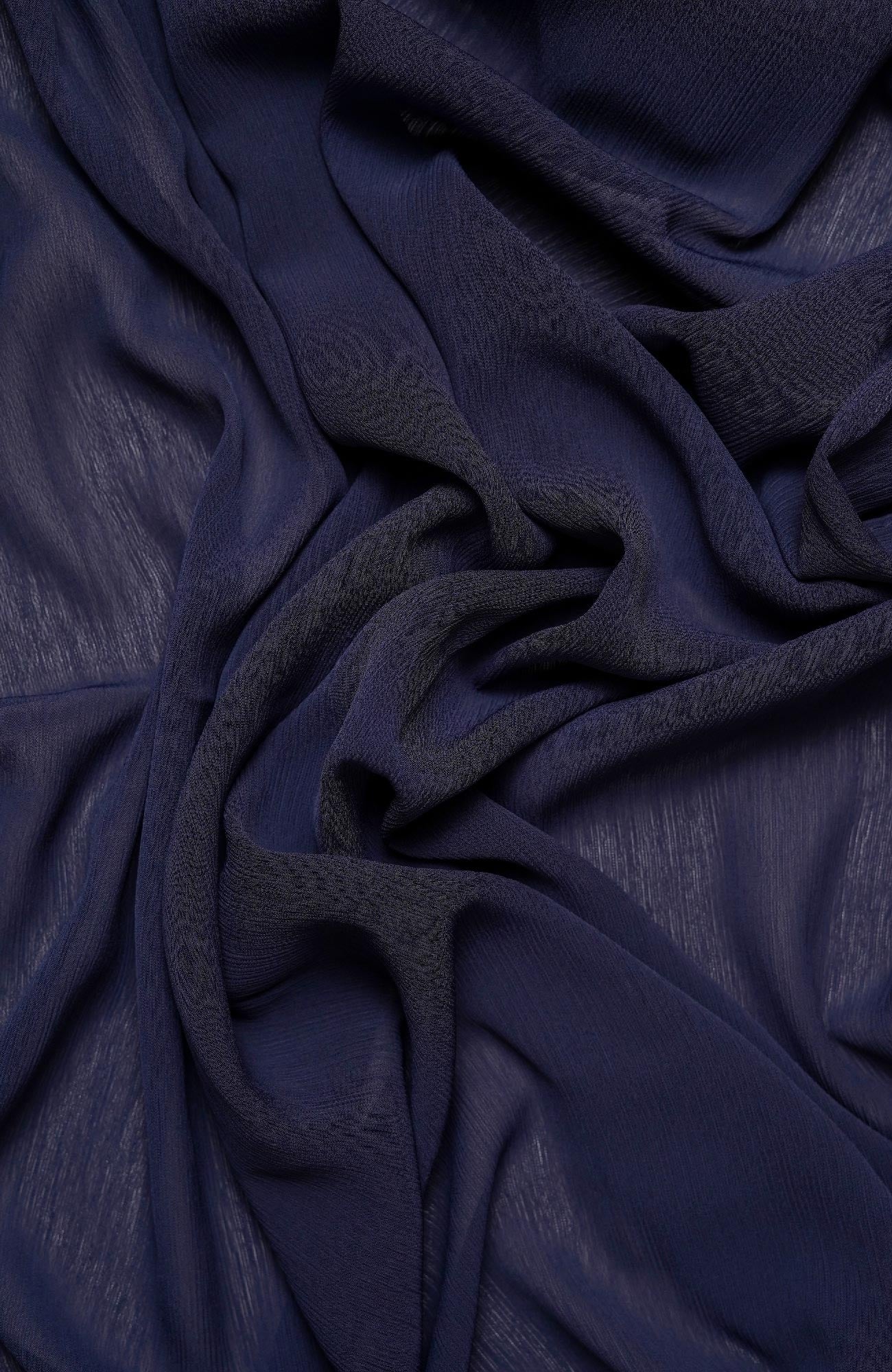 Crinkle matte Chiffon-Midnight Blue