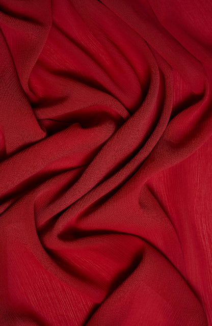 Crinkle matte Chiffon Hijab-Berry Red