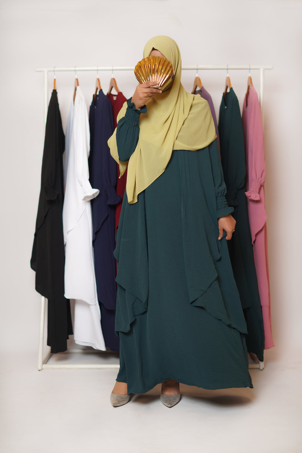 Serene Classic Abaya-Dark Green