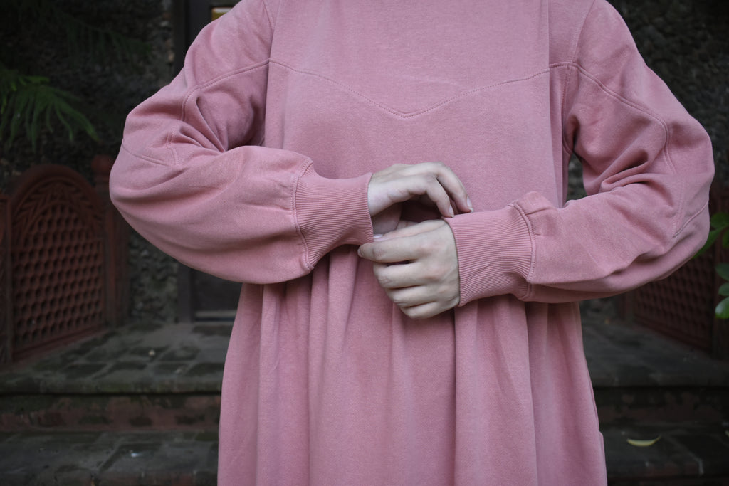 Güzel Fleece Frock Dress - Candy Pink