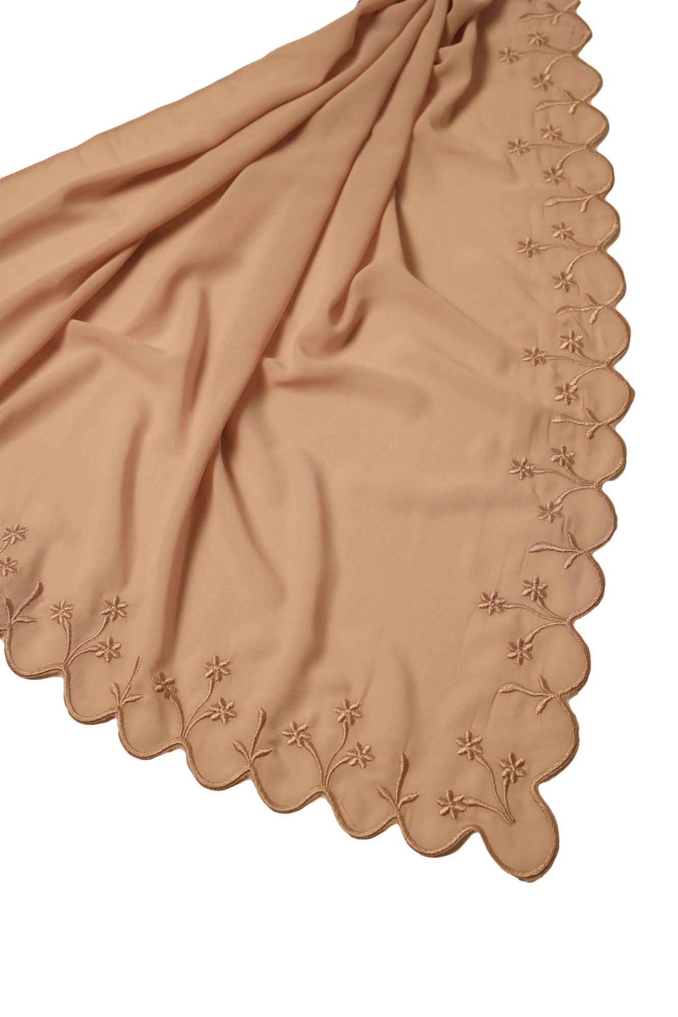 Sulam Embroidered Hijab - Sienna