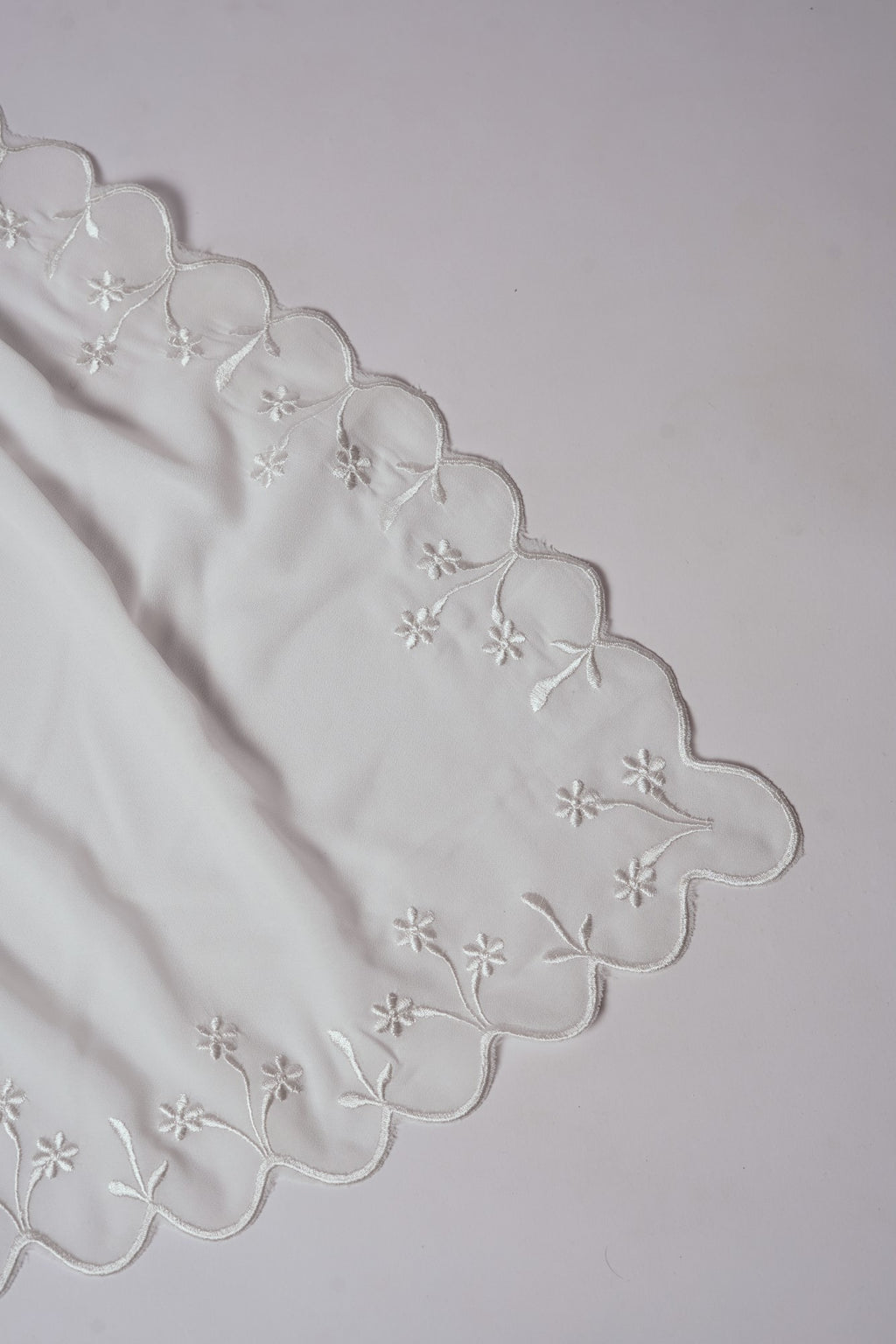Sulam Embroidered Hijab - White