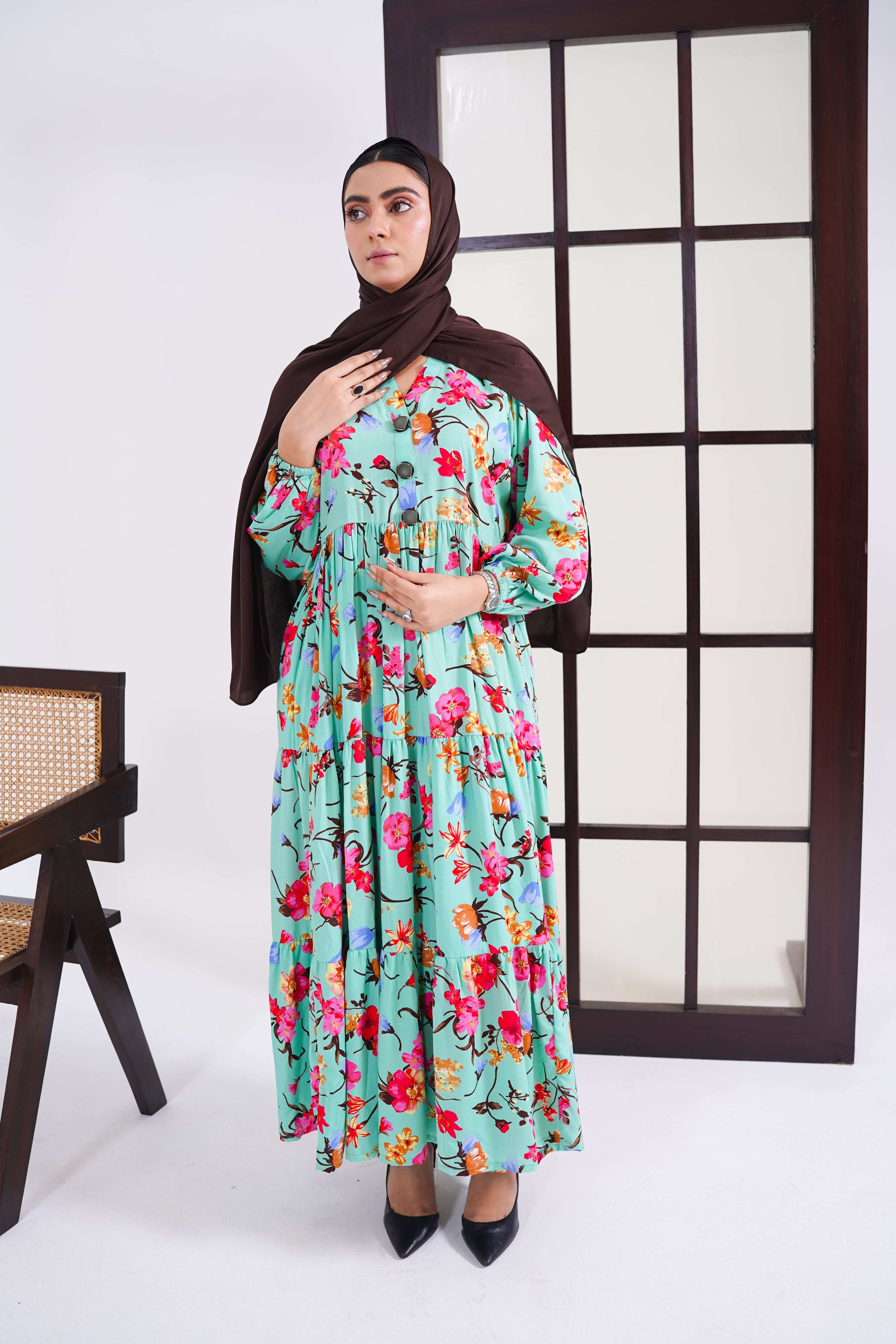 Turquoise Garden Frock