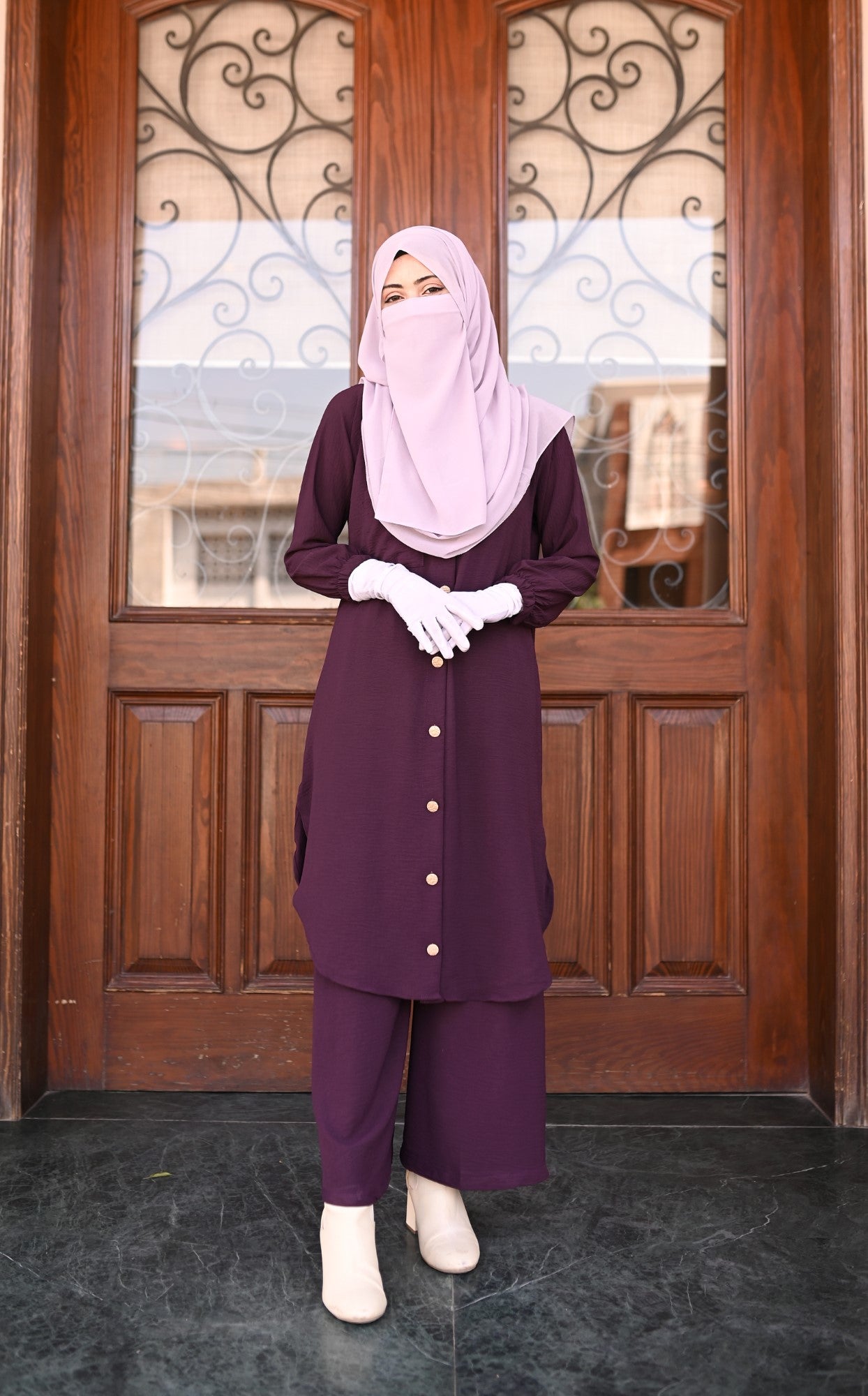 Pocket Style Co Ord Set -  Plum Purple