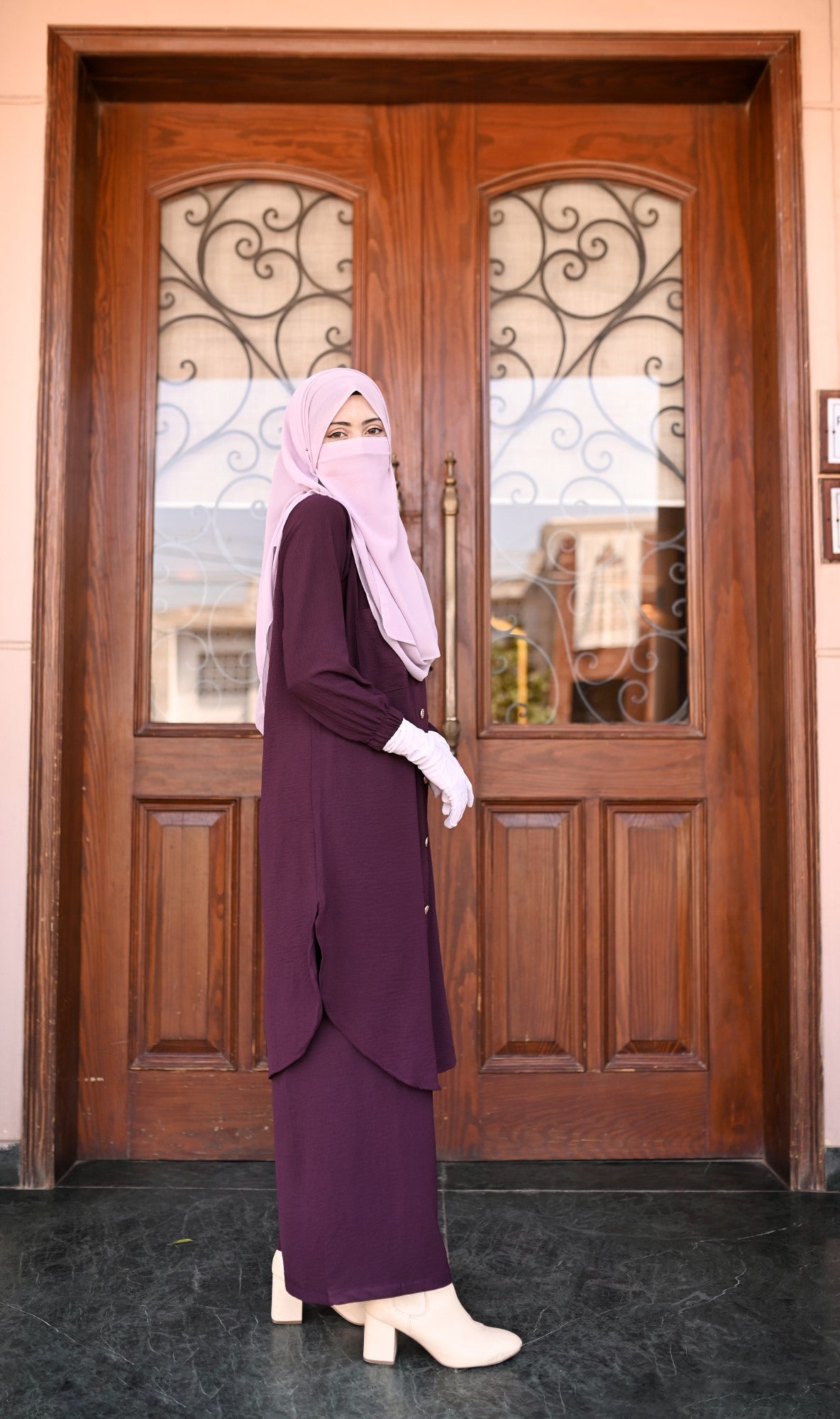 Pocket Style Co Ord Set -  Plum Purple