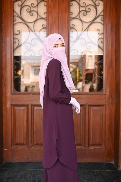 Pocket Style Co Ord Set -  Plum Purple