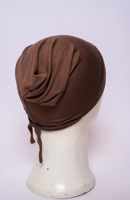 Dual Cross Turban Cap - Caramel Brown