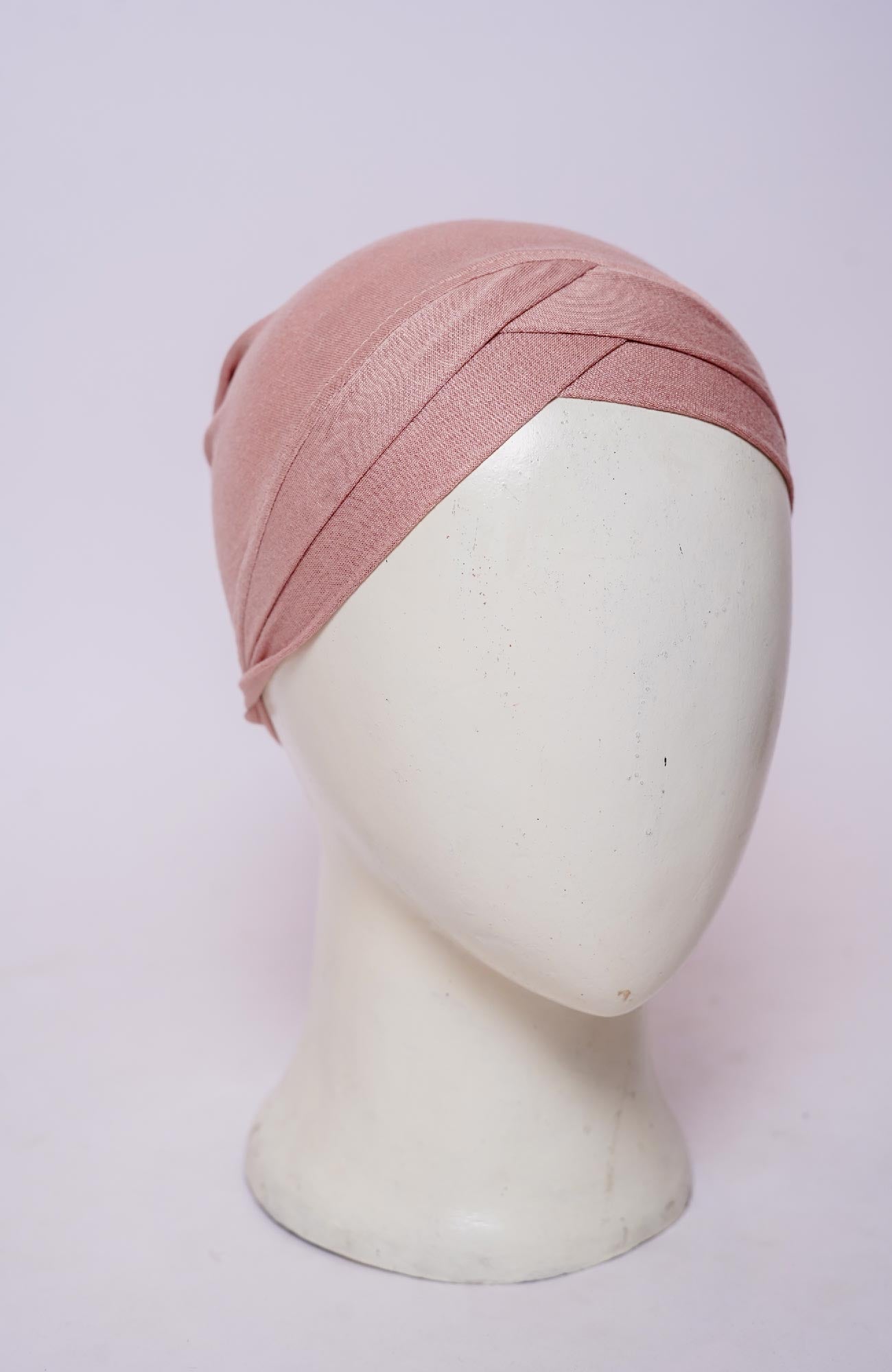 Dual Cross Turban Cap - Peach Parfait