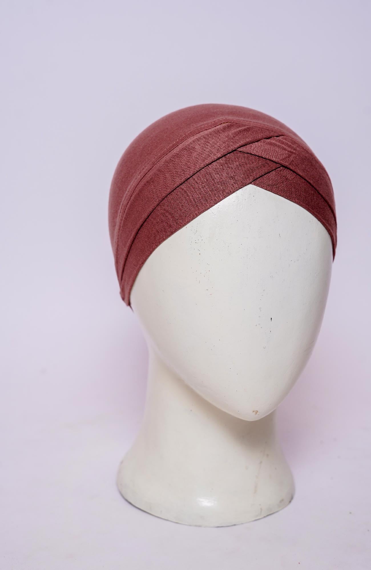 Dual Cross Turban Cap - Rust