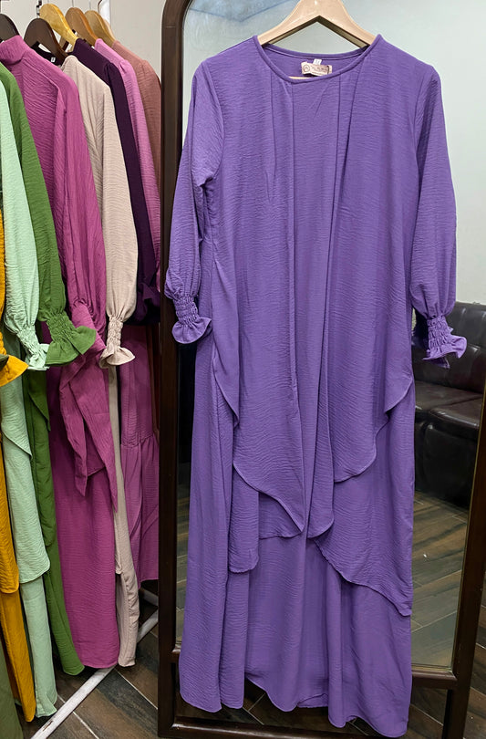 Serene Classic Abaya-Dark Lavender