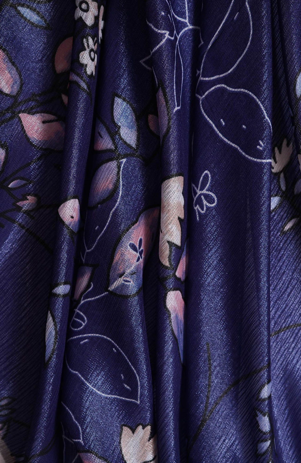 Shimmer Floral Silk - Egyptian Blue