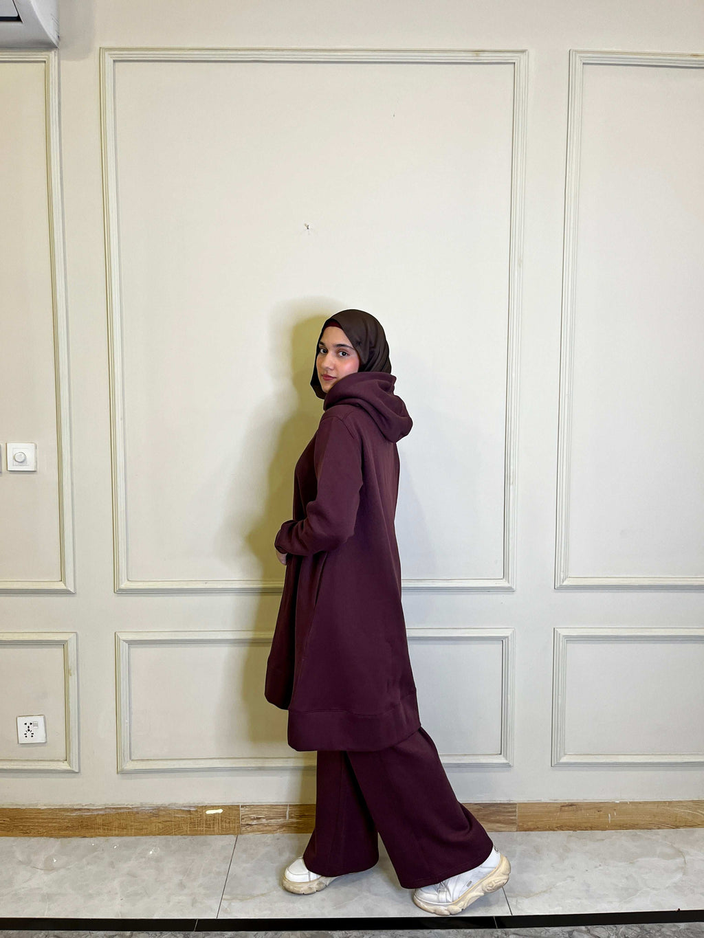 Dahlia Fleece Co Ord Set - Burgundy
