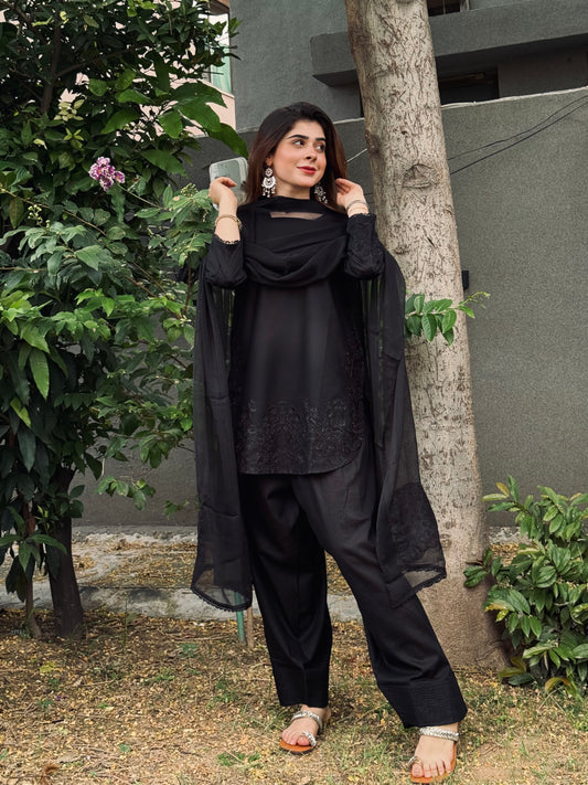 Black Farshi Shalwar Set