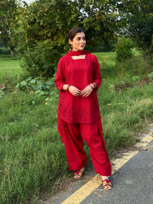 Spice Red Farshi Shalwar Set