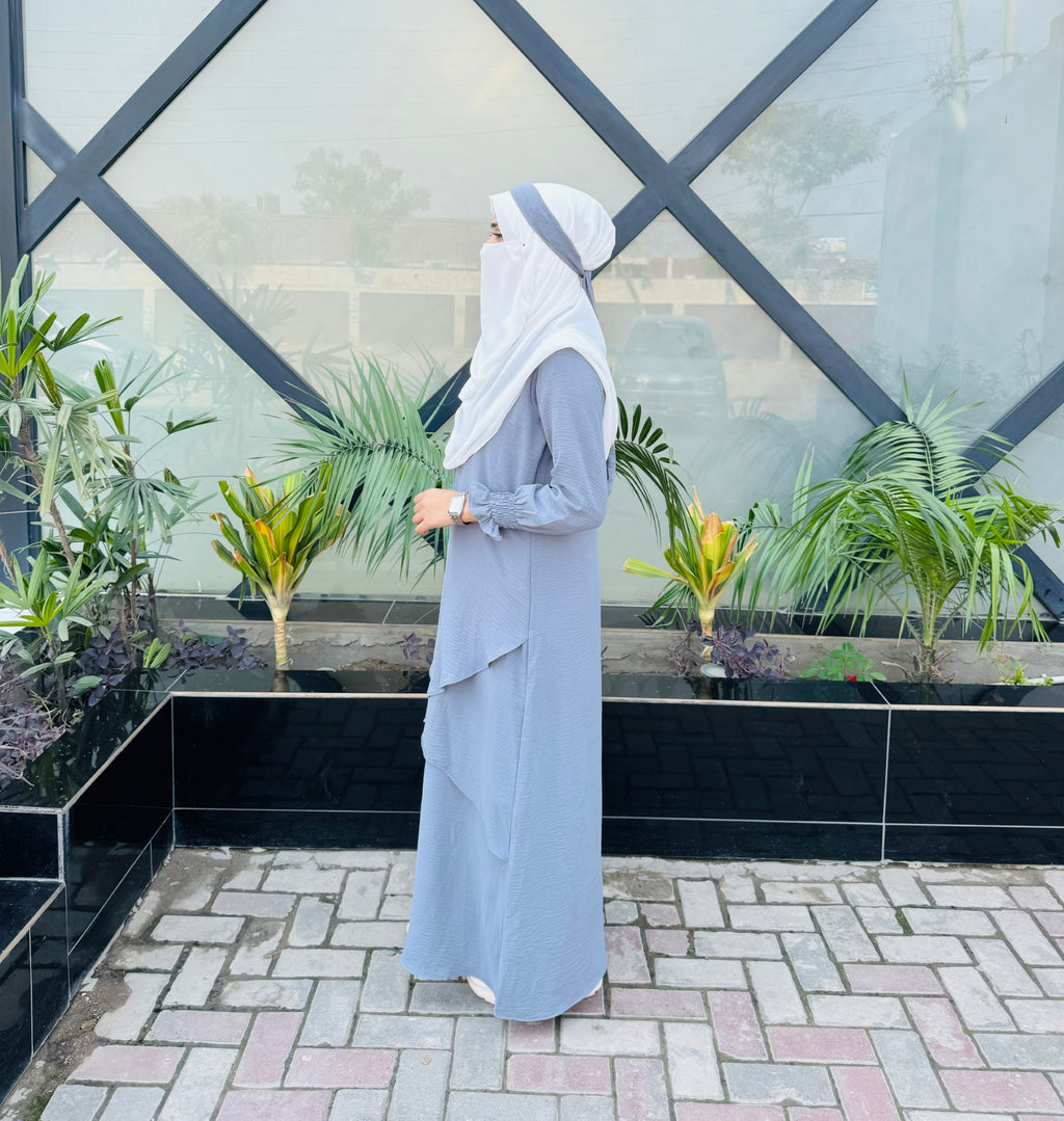 Serene Classic Abaya - Light Grey
