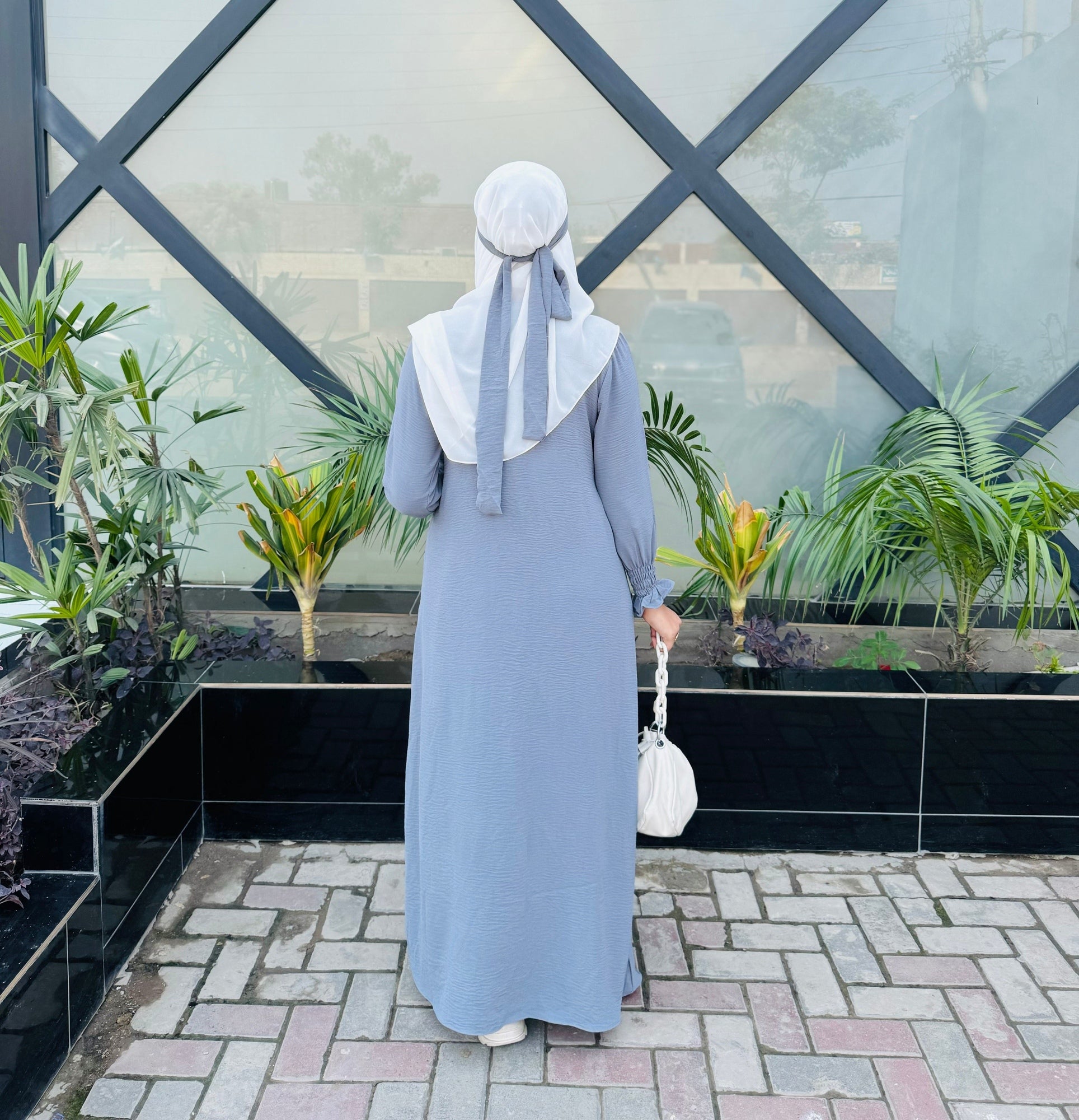 Serene Classic Abaya - Light Grey
