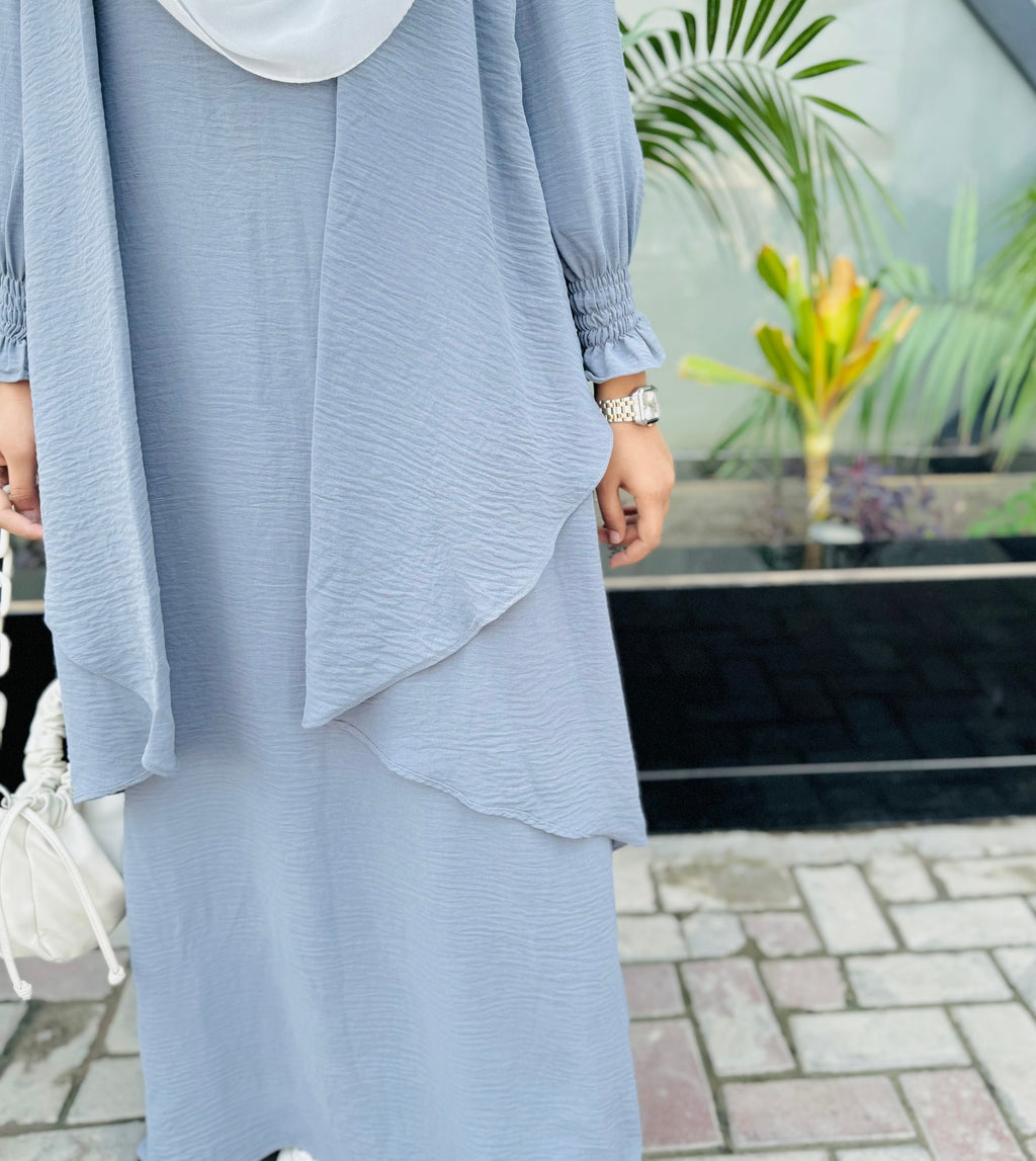 Serene Classic Abaya - Light Grey