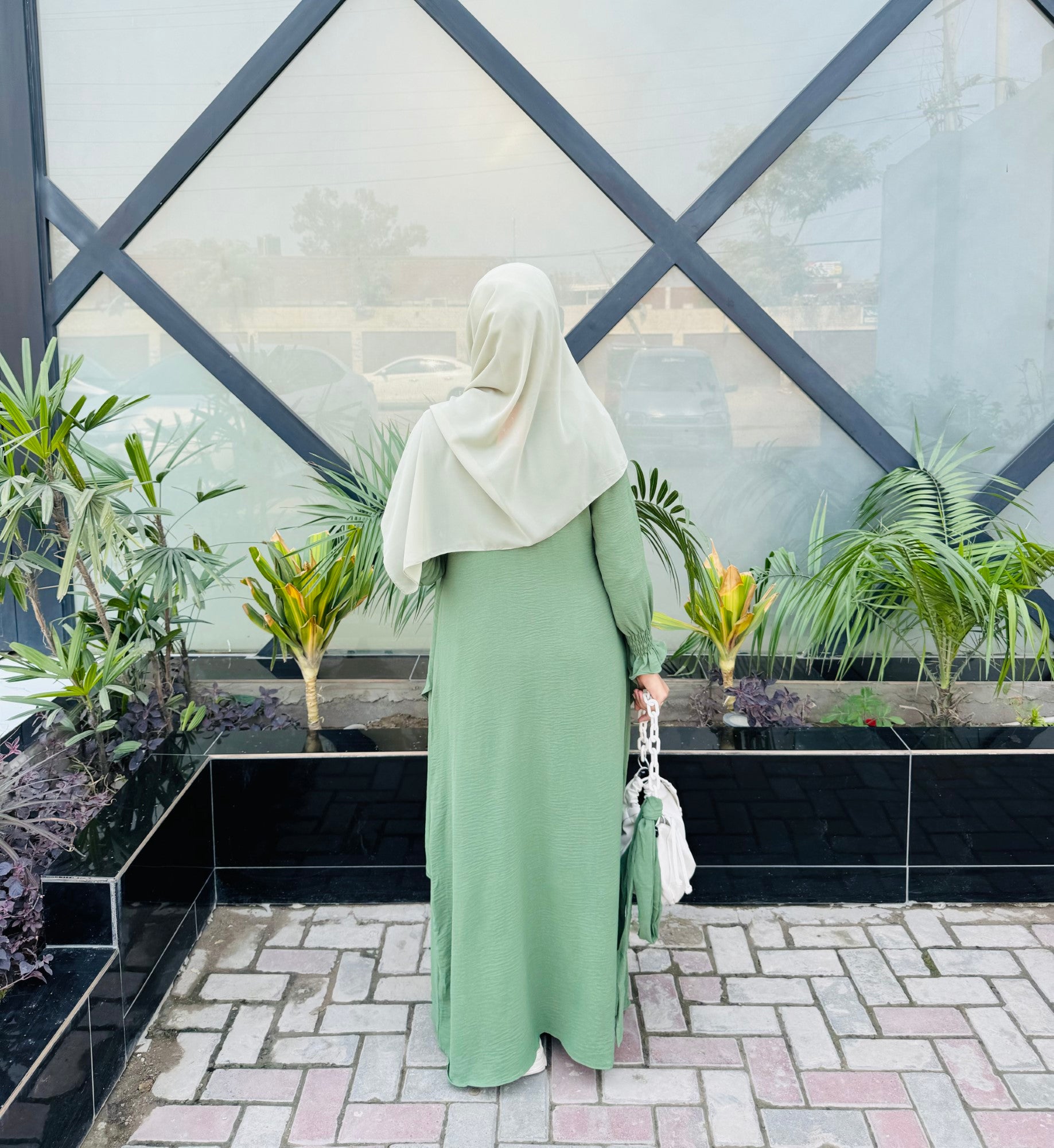 Serene Classic Abaya - Mint Green ALRUBAB COLLECTION Serene Classic Abaya - Mint Green ALRUBAB COLLECTION