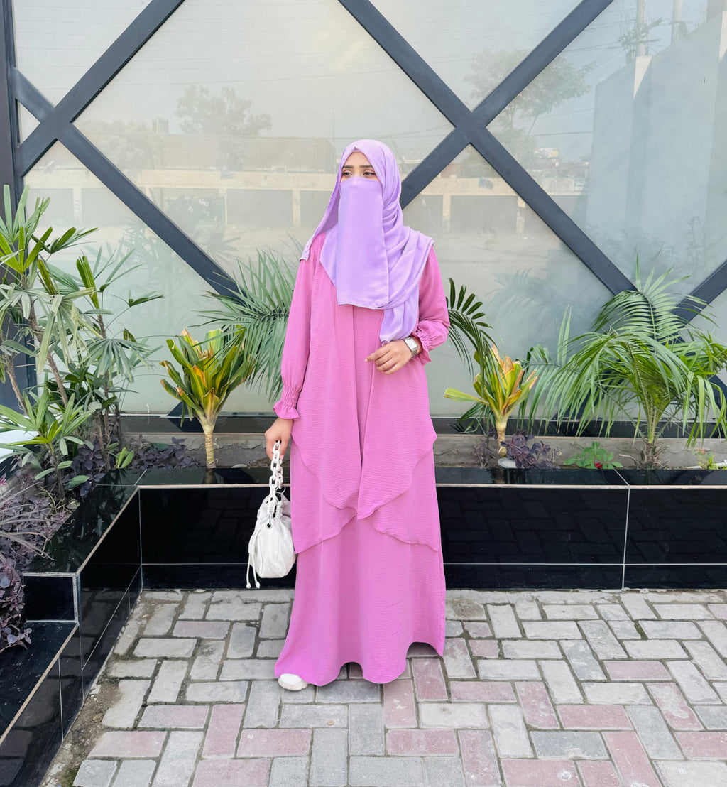 Serene Classic Abaya - Taffy Pink