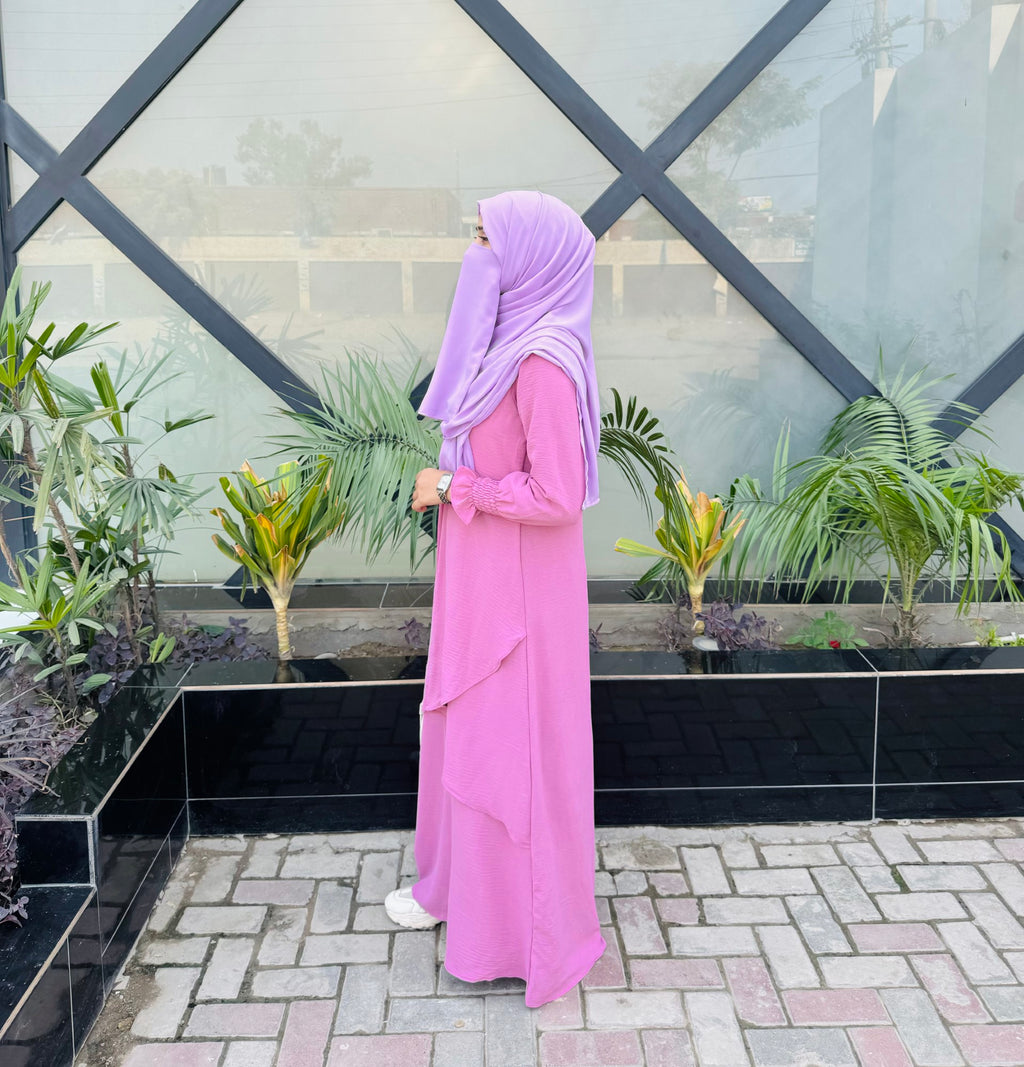 Serene Classic Abaya - Taffy Pink