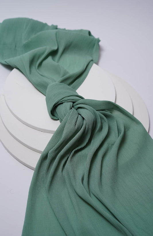 Pleated-Aqua Green