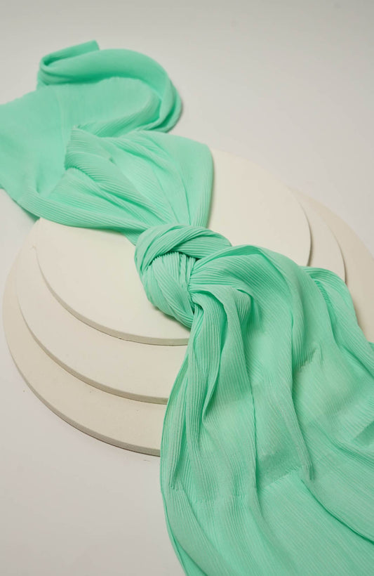 Pleated-Bright Aqua