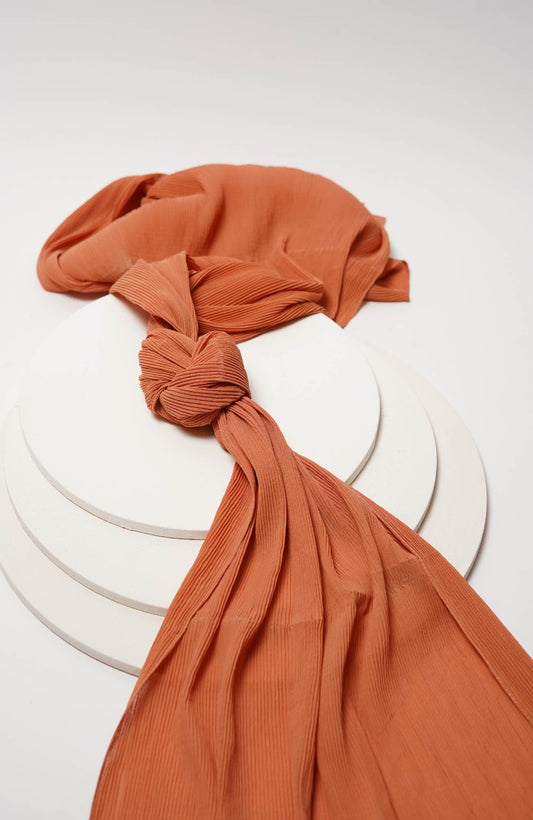 Pleated-Burnt Orange