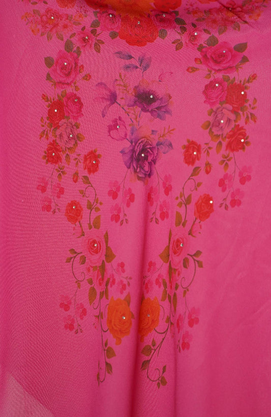 Square Floral Chiffon - French Rose