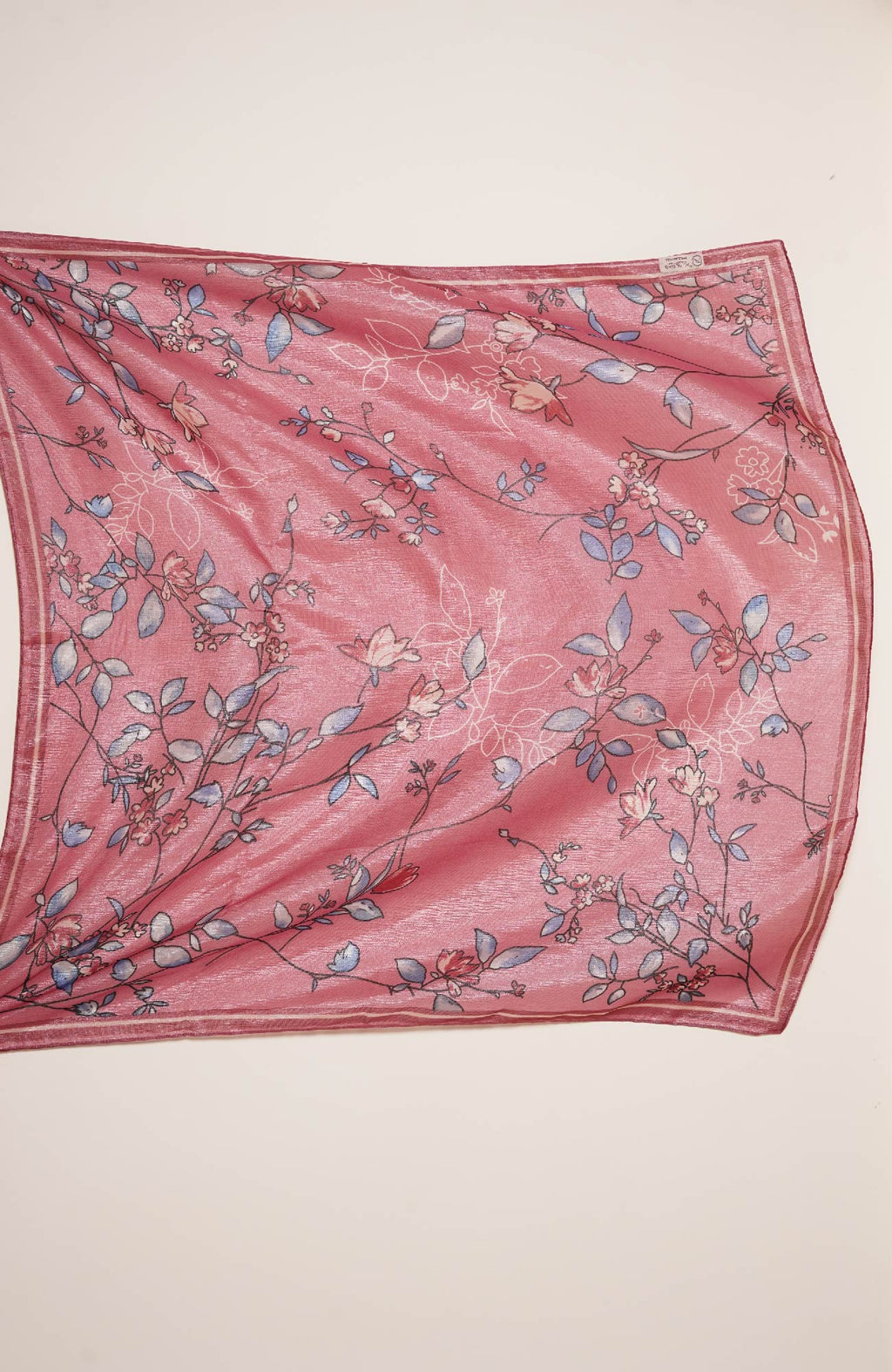 Shimmer Floral Silk - Coral