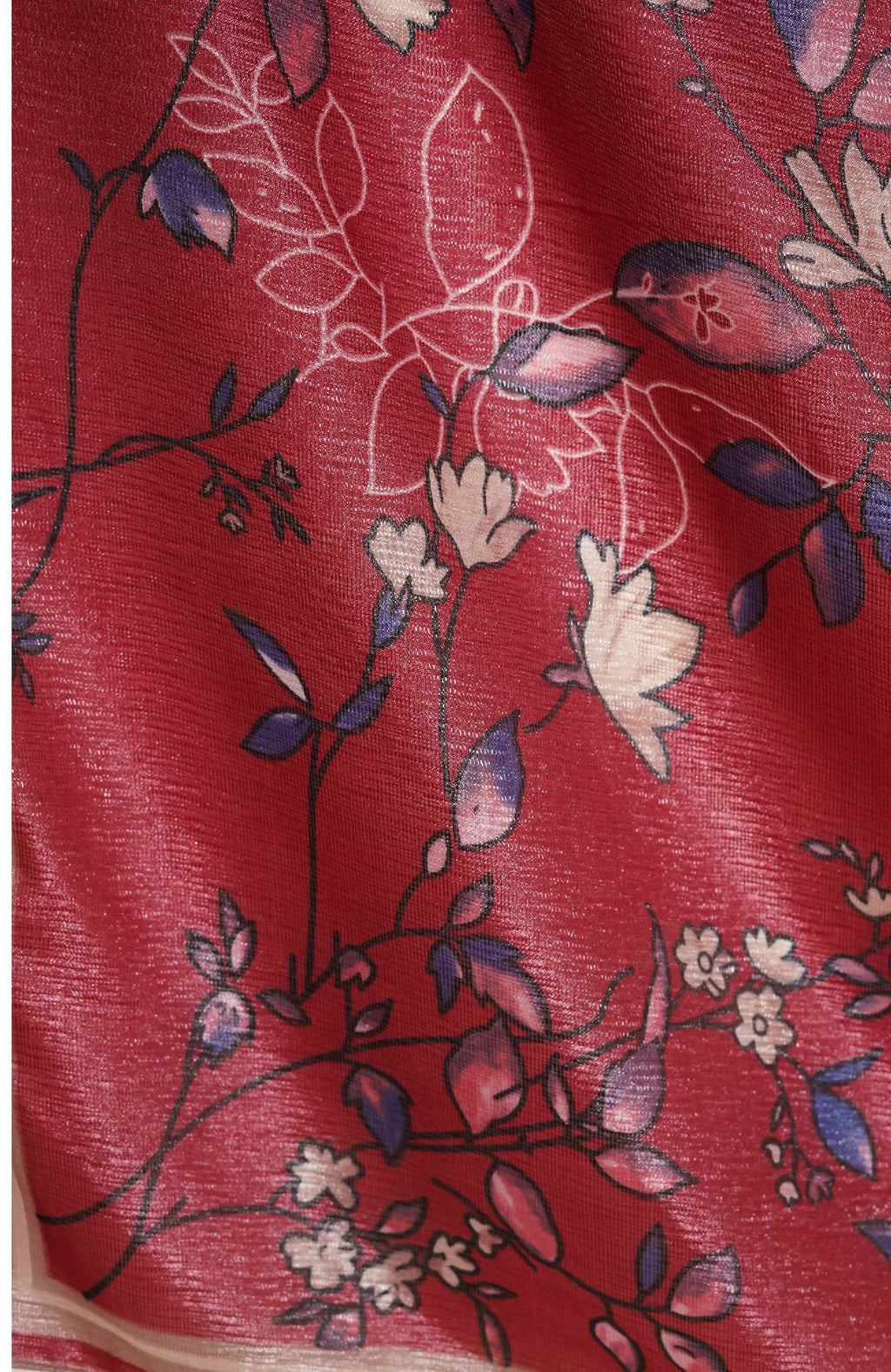 Shimmer Floral Silk -Rose