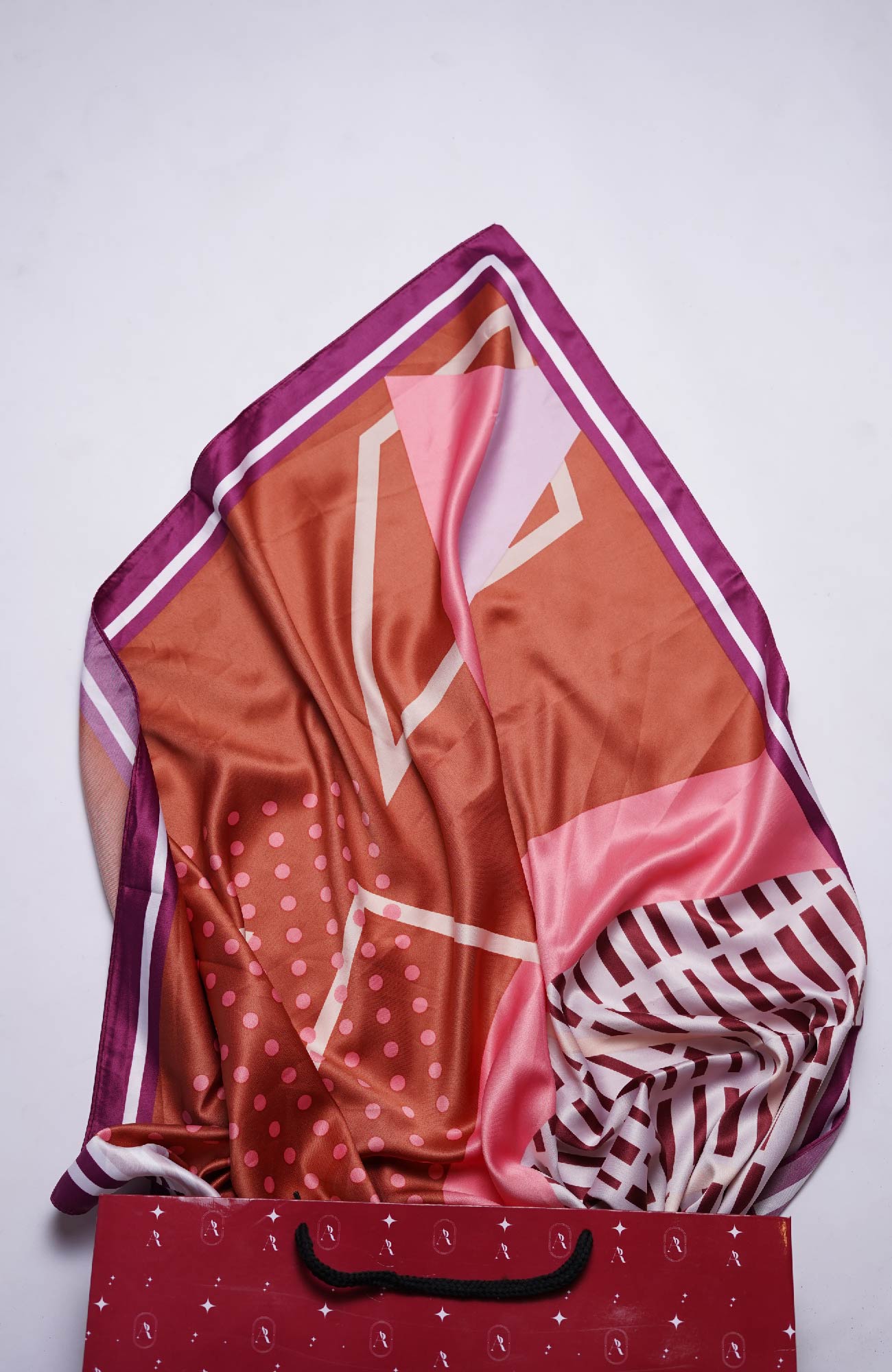 Mix Print Square Lawn - Mingle Print Rouge