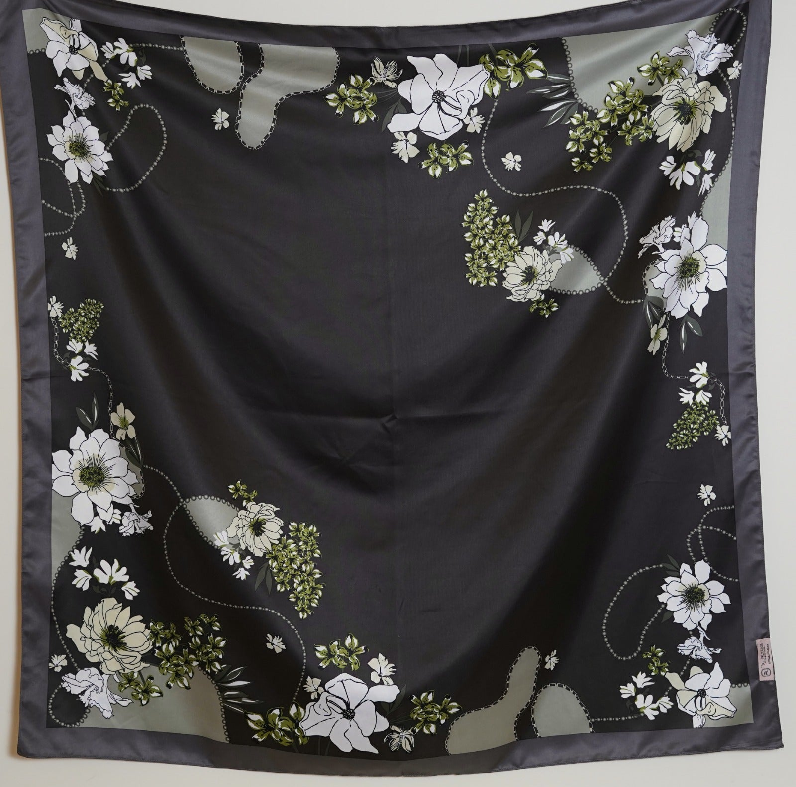 Satin Printed - Iris Green