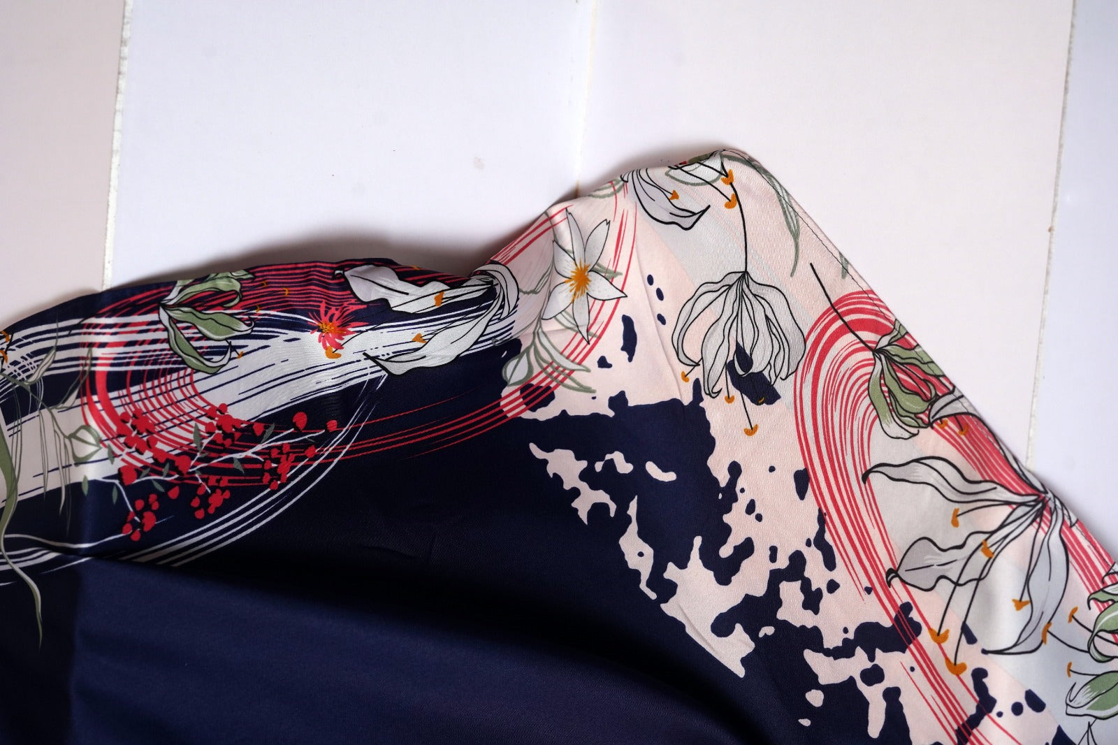 Satin Printed - Iris Space Blue