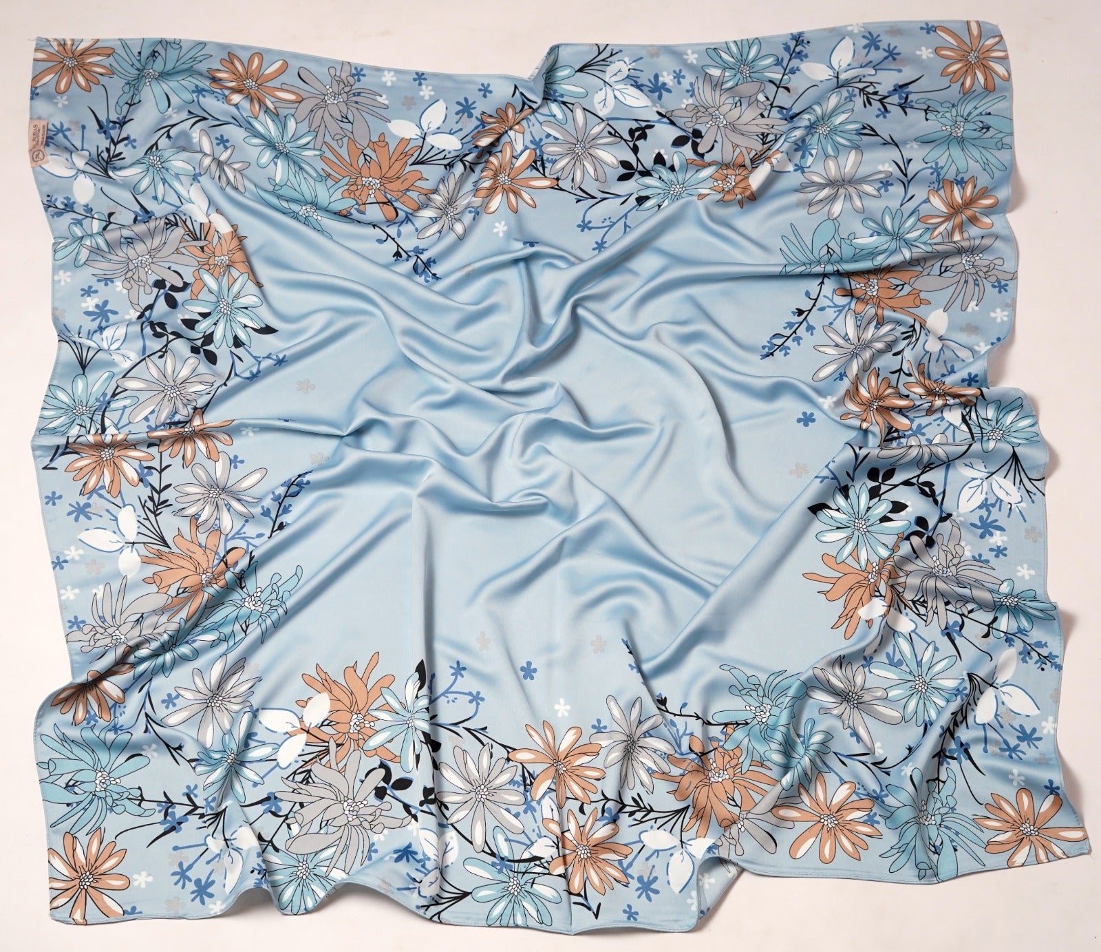 Satin Printed - Iris Light Blue