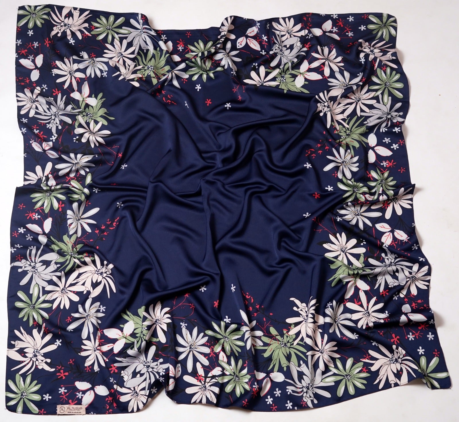 Satin Printed - Iris Dark Blue