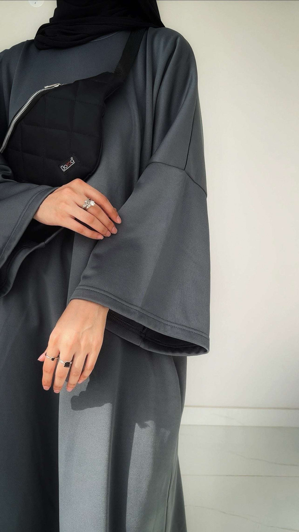 ÈLEGANTE ABAYA - GREY BLUE