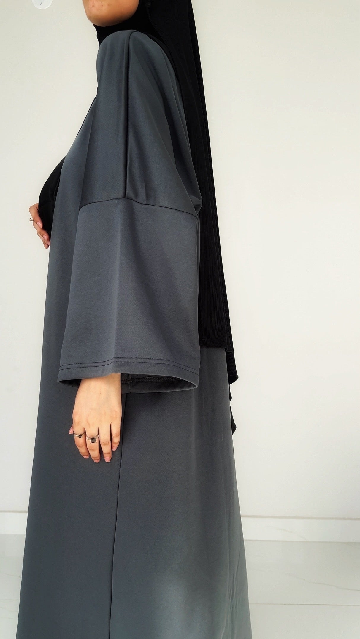 ÈLEGANTE ABAYA - GREY BLUE