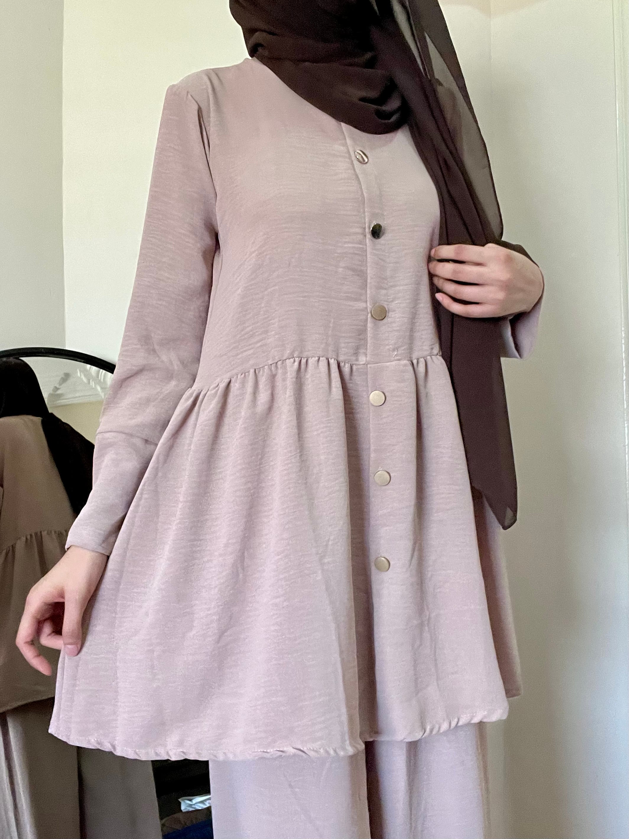 Iris-Frock Style Co Ord Set - Vanila