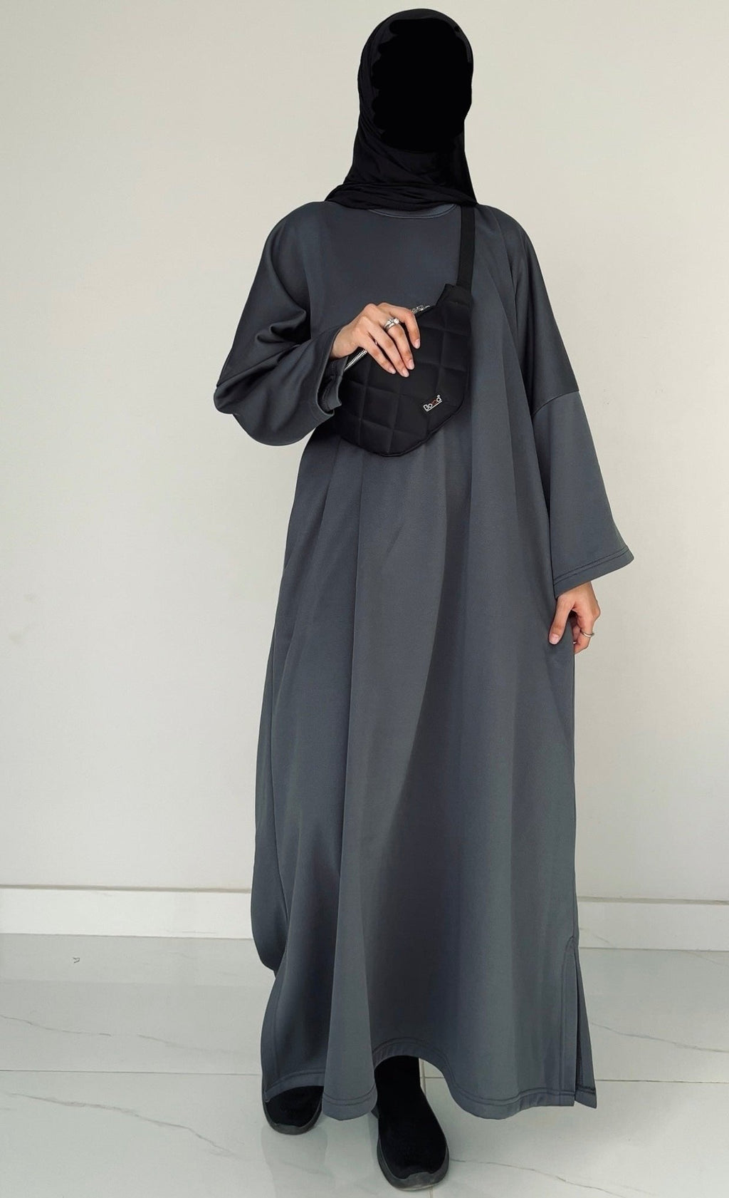 ÈLEGANTE ABAYA - GREY BLUE