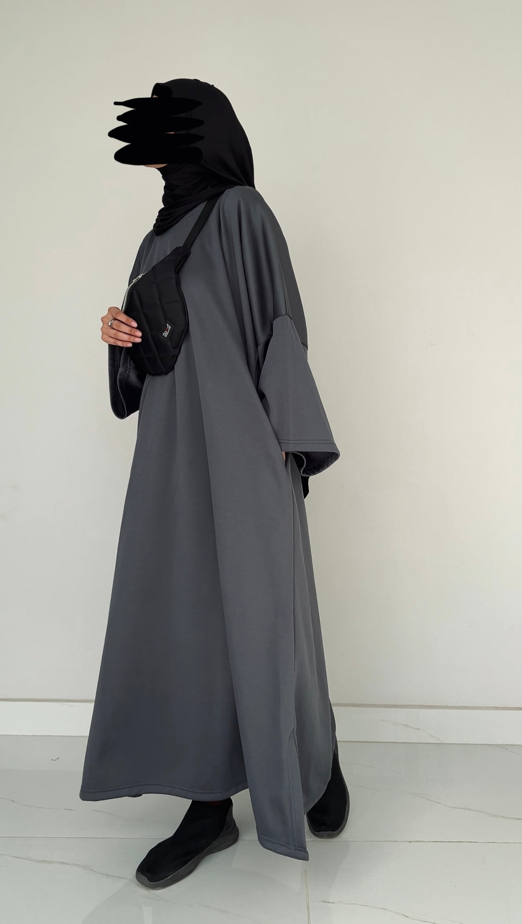 ÈLEGANTE ABAYA - GREY BLUE