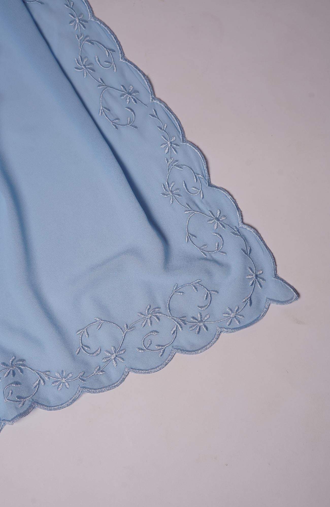 Sulam Embroidered Hijab - Sky Blue