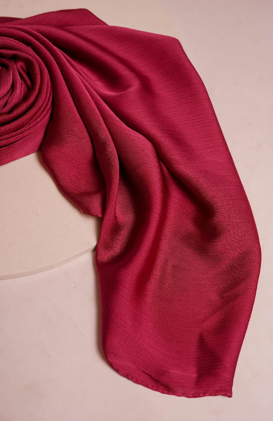 Luxe Crinkle Silk - Berry Red