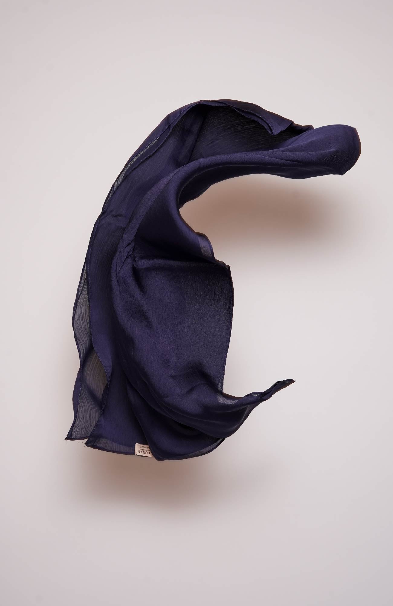 Luxe Crinkle Silk Hijab - Space Blue